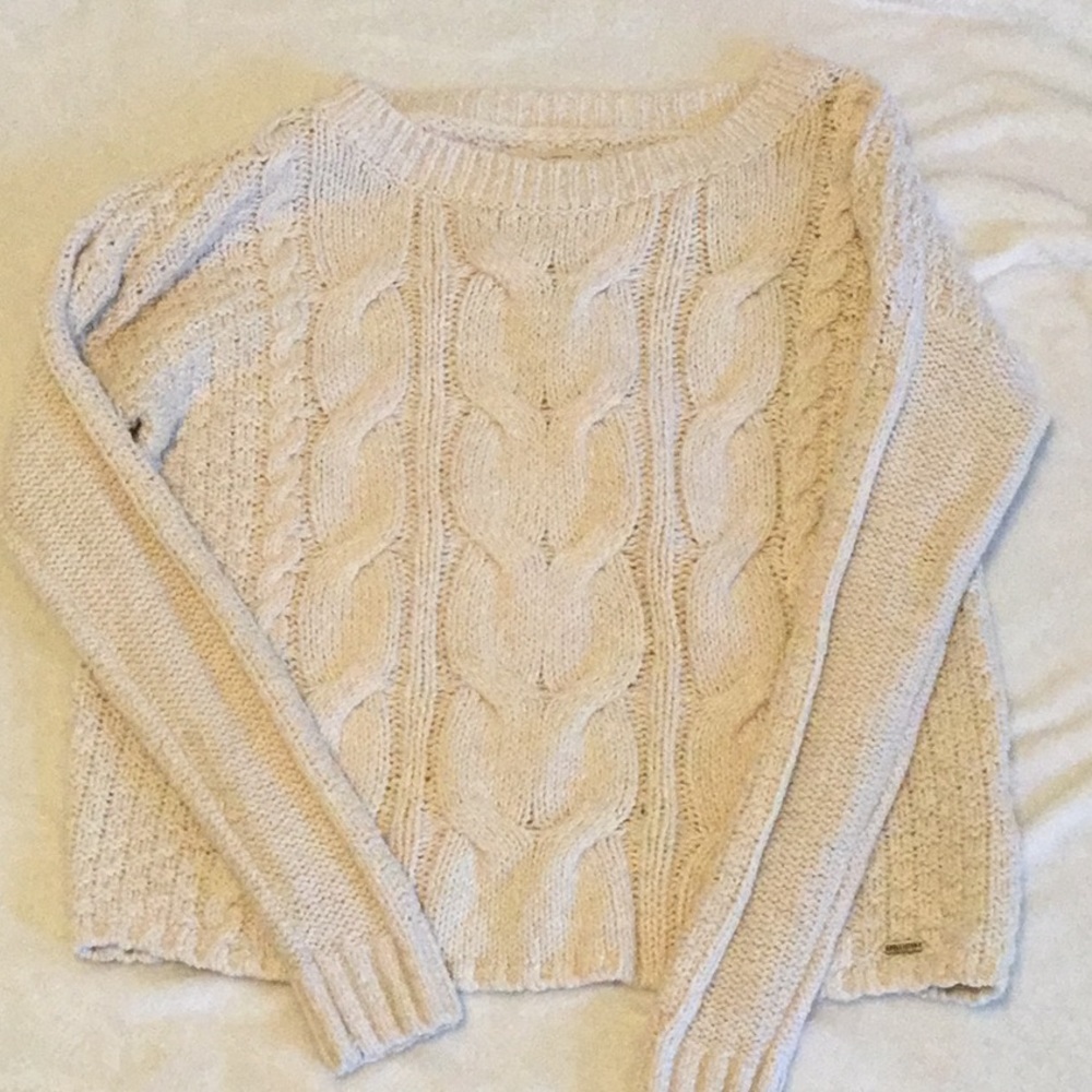 Cream, cable knit sweater